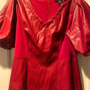 Ashley Stewart leather blouse